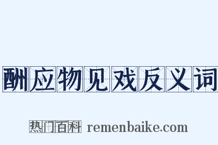 酬应物见戏反义词是什么意思的图片